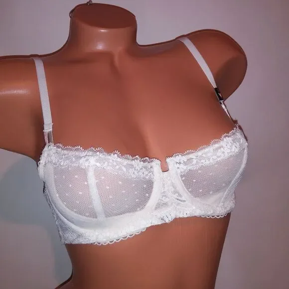 Set of 4 Victoria Secret Bra 32C Push Up Without PaddingDemi White Beige Black